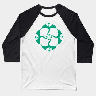 Emerald Green Vector Flying Irish / Gaelic / Celtic Dragons Design Baseball T-Shirt